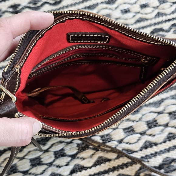 Disney Dooney & Bourke Sketch Brown Leather Crossbody - Picture 13 of 16